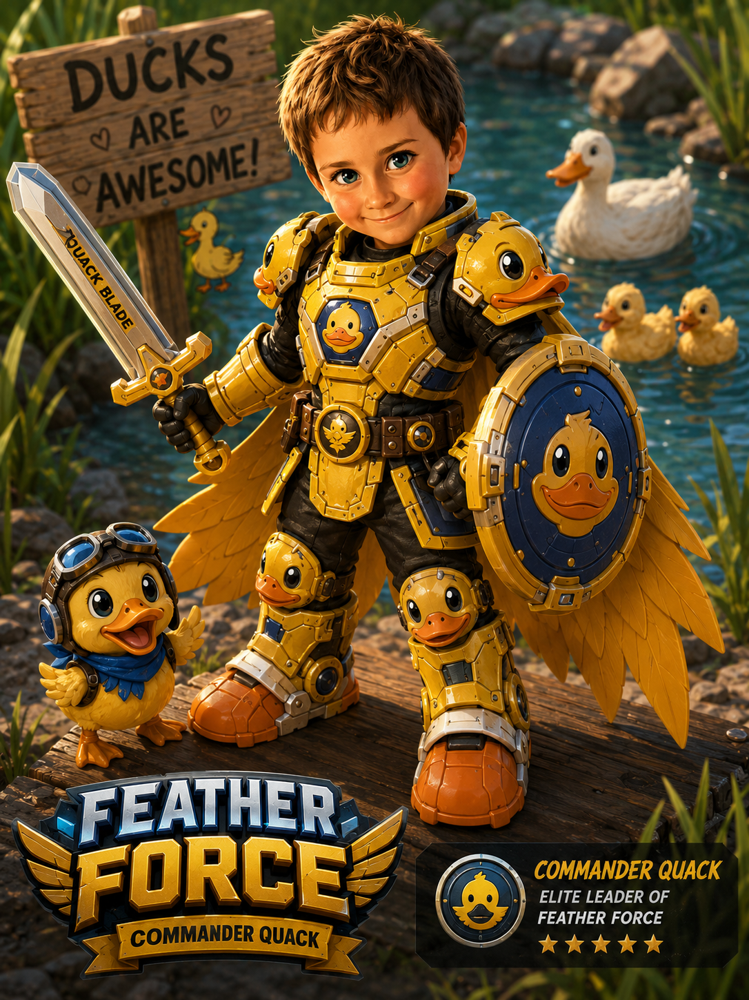 Commander Quack, elite leader of Feather Force